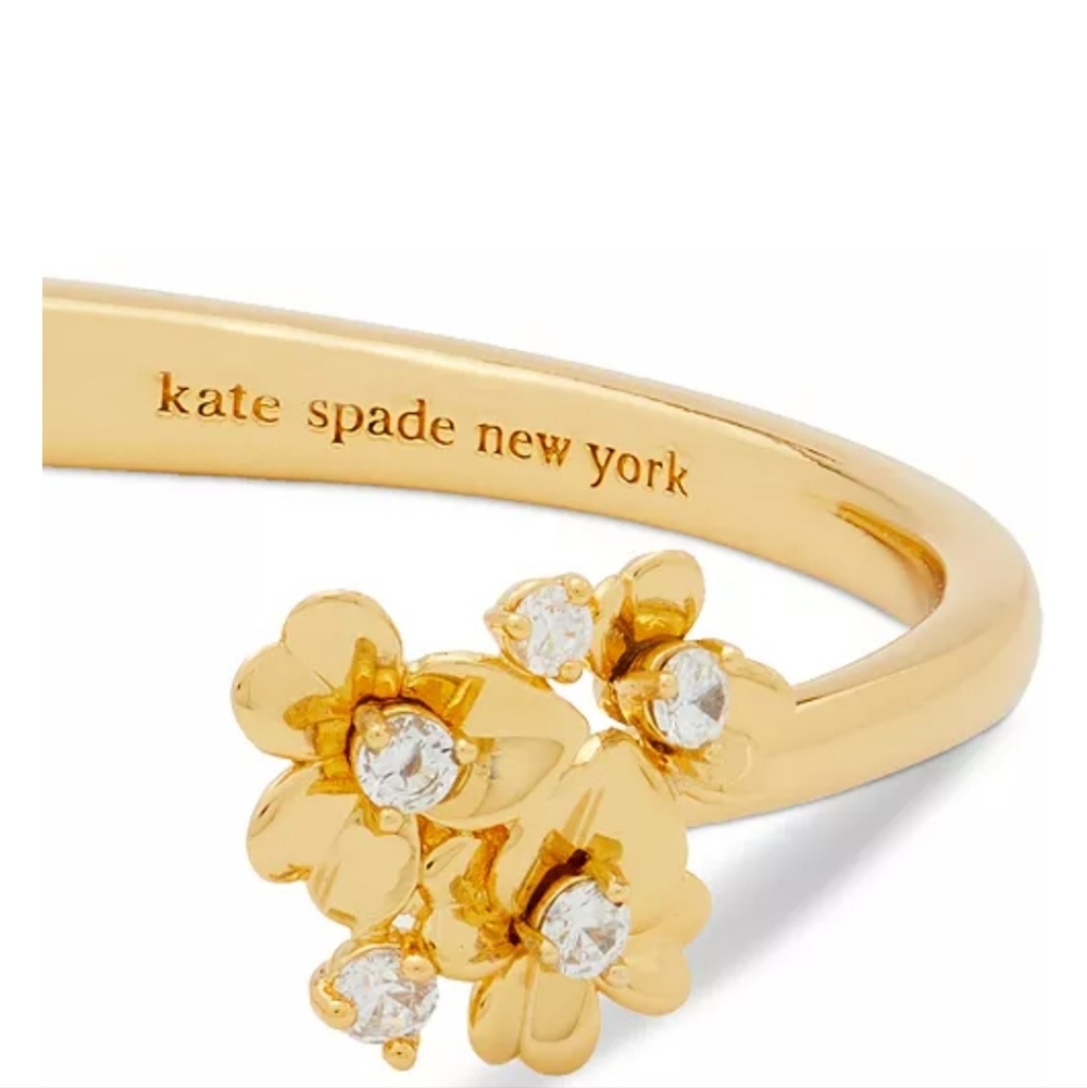 kate spade new yorkGold-Tone Precious Pansy Cuff Bracelet - Picture 3 of 8
